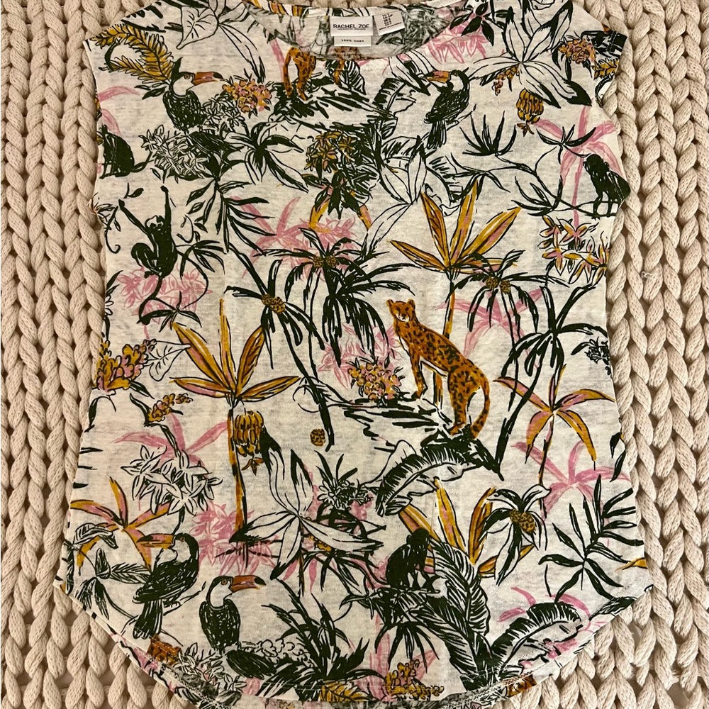 Rachel Zoe Jungle Print Short Sleeve Tee